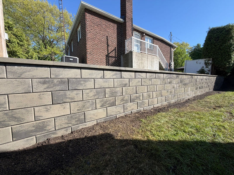Muret en blocs de pavé uni