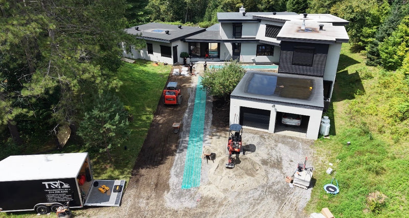 pavé uni chauffant et éclairage Laurentides
