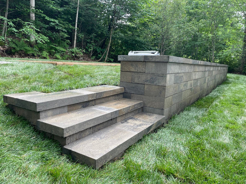 Marches et muret de soutènement en Pavé Uni