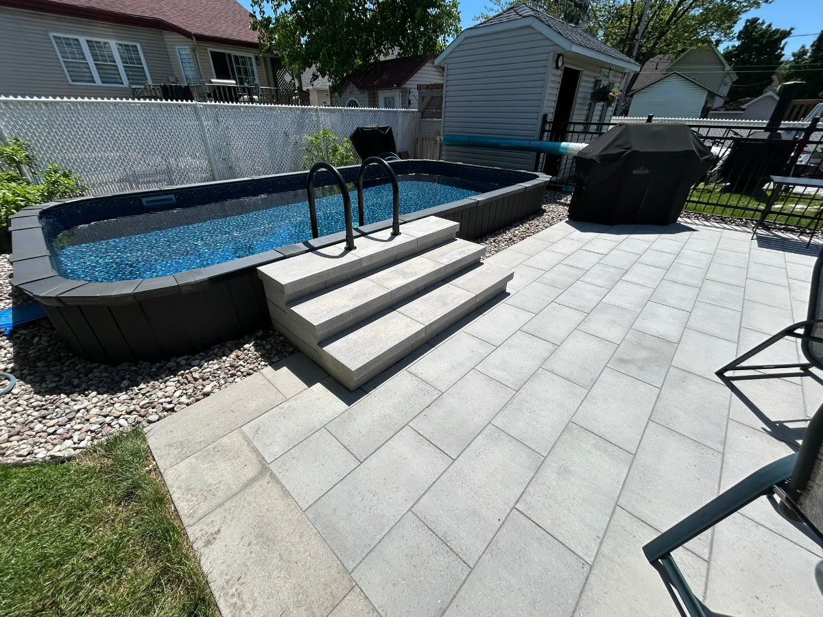 dalle de patio en pavé uni