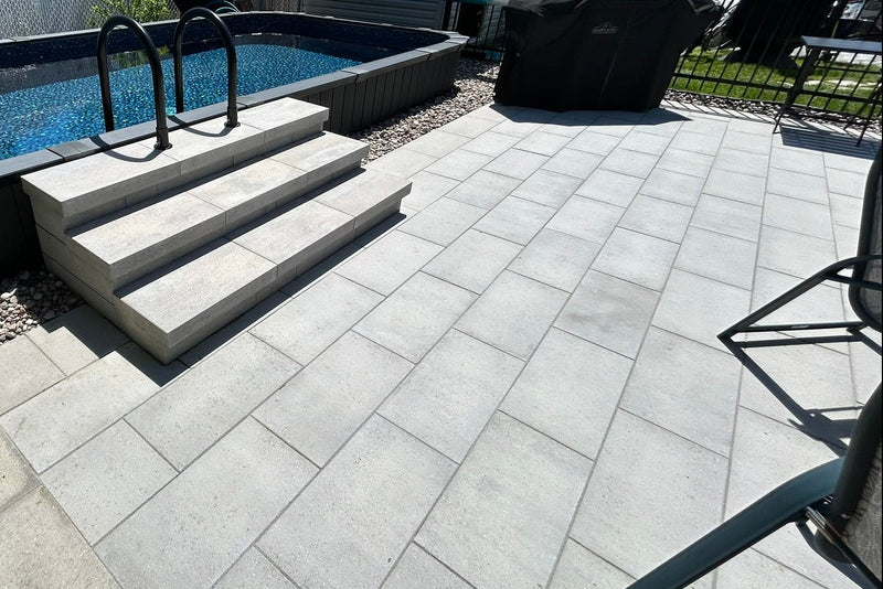 Terrasse en pavé uni