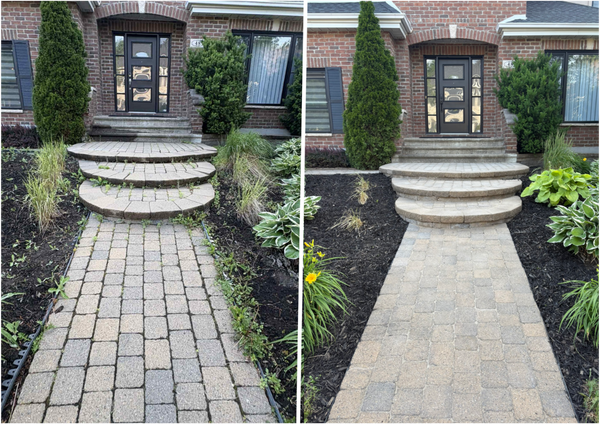 avant après restauration de pavé uni