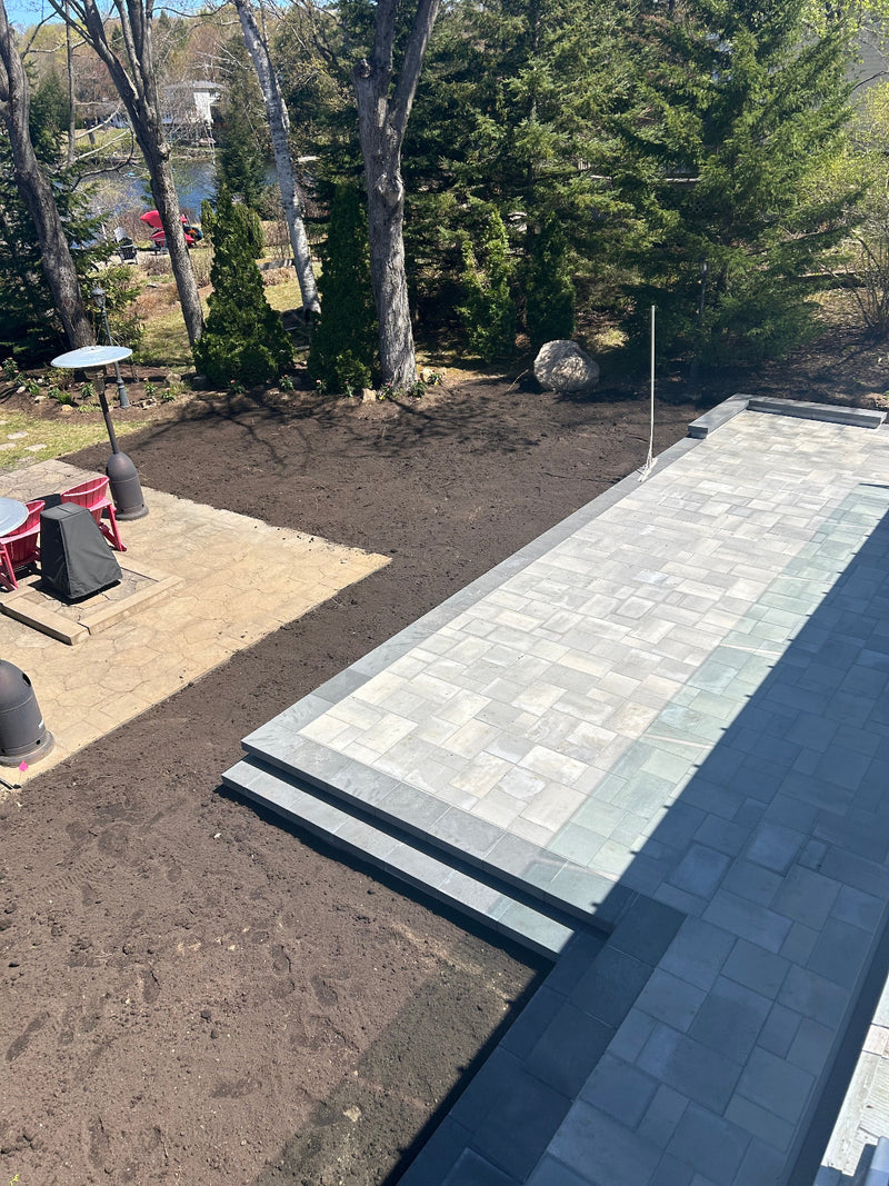 Installation de pavé uni